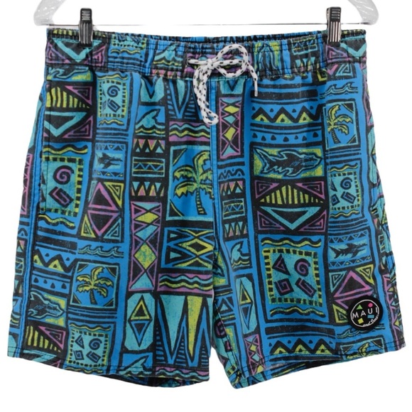 Maui and Sons Hawaiian Surf Printed Swim Trunks Beach
Waves Resort Men’s Size S - Picture 2 of 11